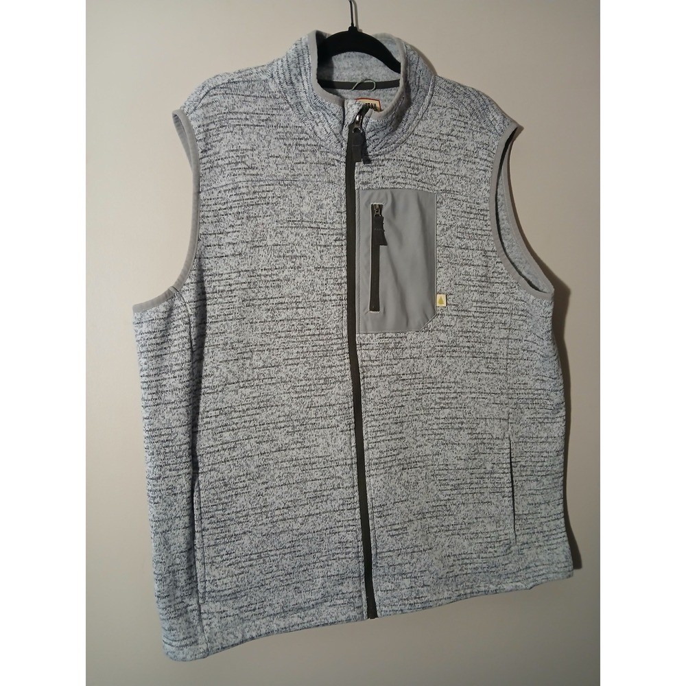 Lake Trail Mens Fleece Vest XXL Gray Full Zip Pockets Outdoor Casual - Picture 2 of 6